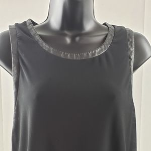 Racheal Roy- Black Leather Trim Tank
